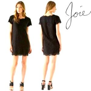 Joie short sleeve black lace mini dress